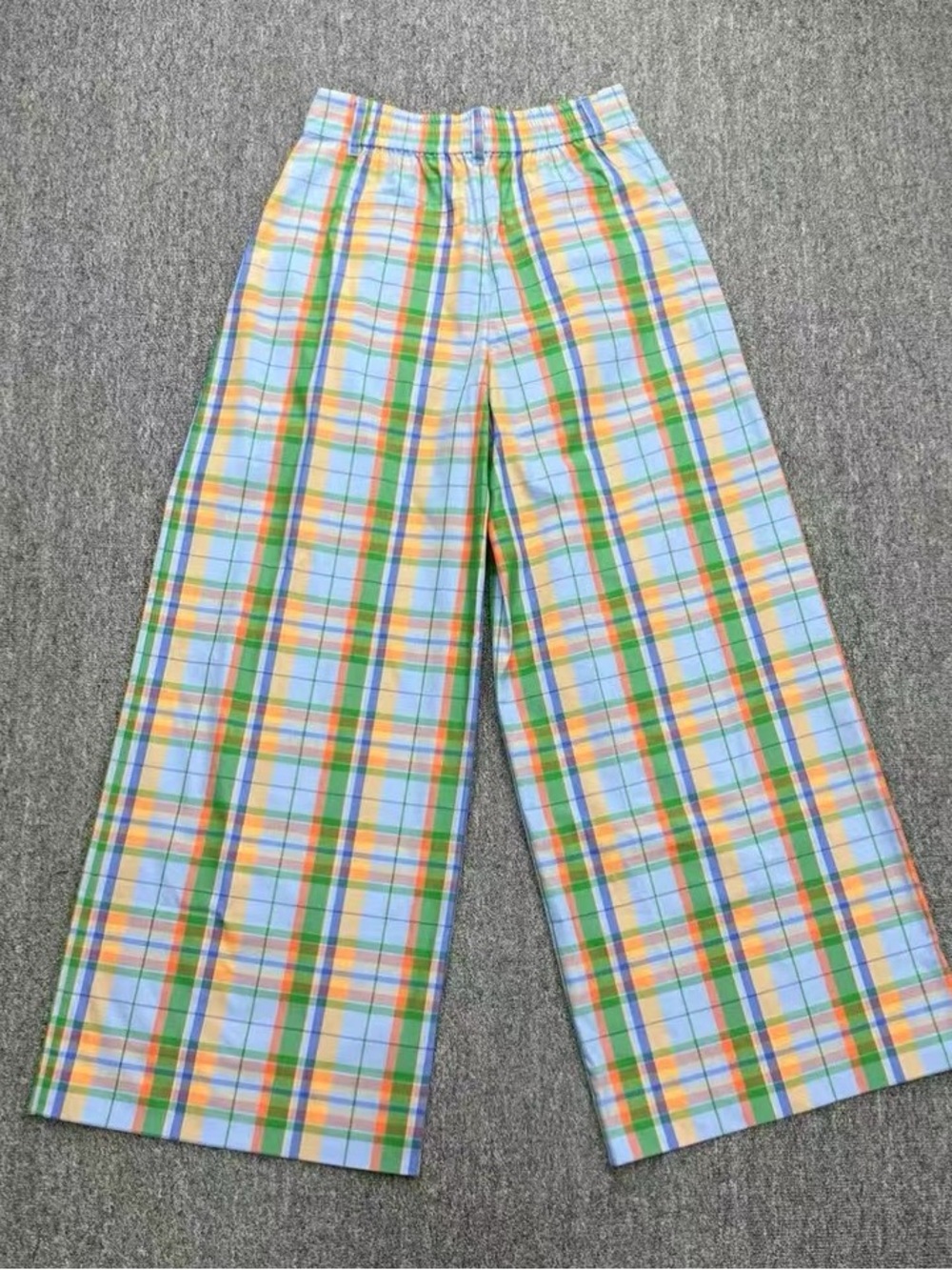 Kate Spade Sunshine Madras Pants Wide-Leg Plaid, XS S M - Picture 6 of 8